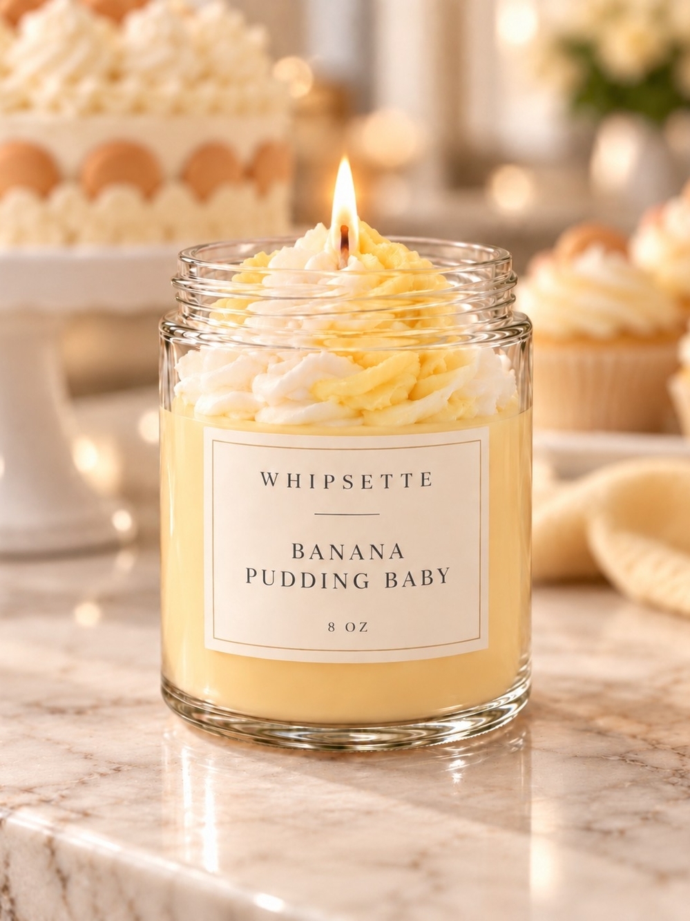 Banana Pudding Baby Scented Candle - Soft Yellow